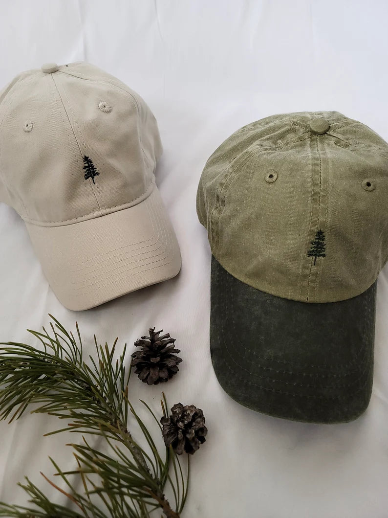 Vintage Washed Cotton Camping Cap & Minimalist Forest Outdoor Accessory