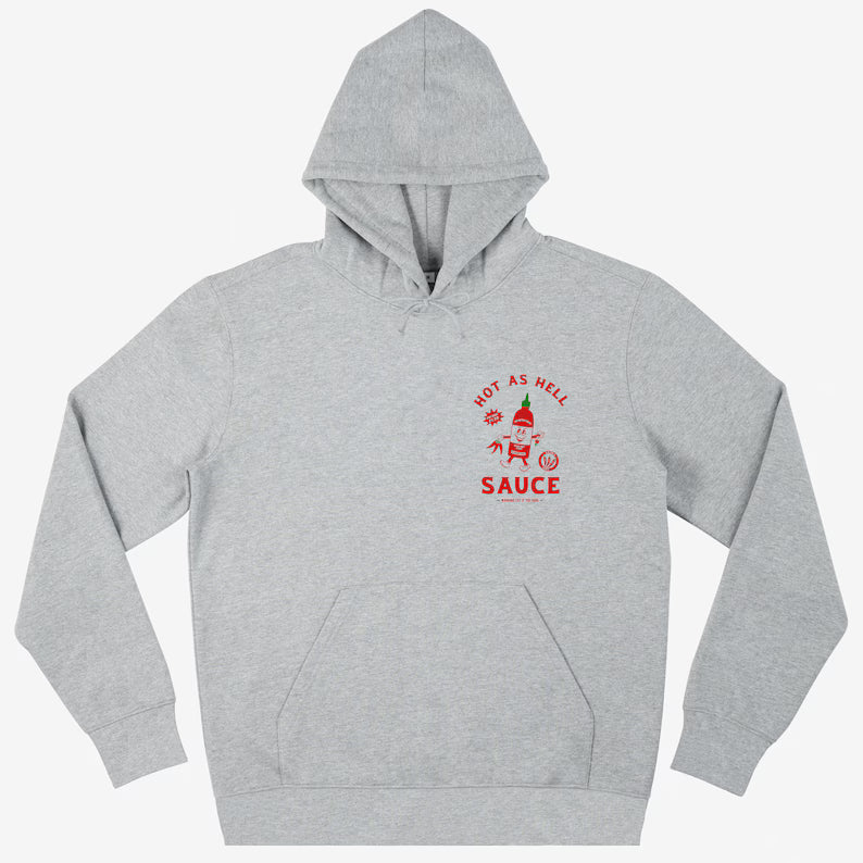 Hot As Hell Sauce Unisex Graphic Hoodie In Grey