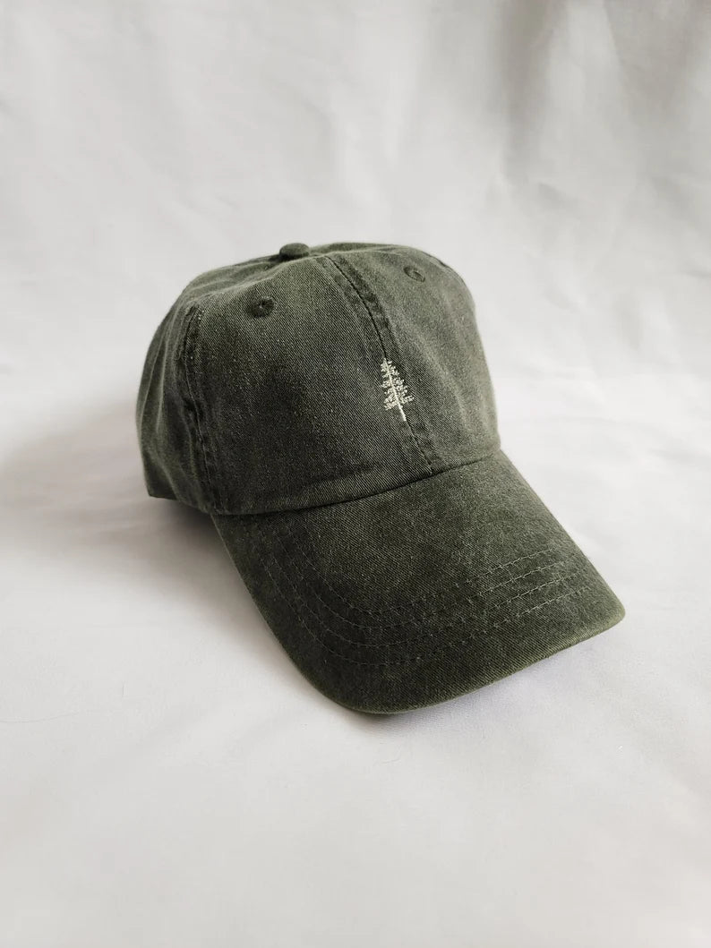 Vintage Washed Cotton Camping Cap & Minimalist Forest Outdoor Accessory