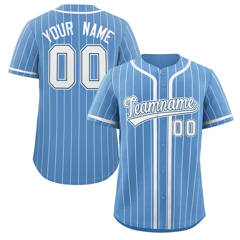 Custom Embroidered Pinstripe Baseball Jersey - Personalized Team Uniform
