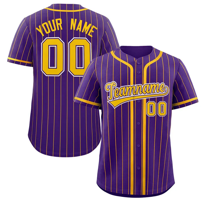 Custom Embroidered Pinstripe Baseball Jersey - Personalized Team Uniform