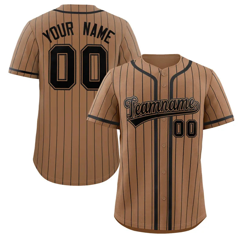 Custom Embroidered Pinstripe Baseball Jersey - Personalized Team Uniform
