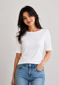 Women's Supima Cotton Basic T-Shirt - Minimalist Short Sleeve Top