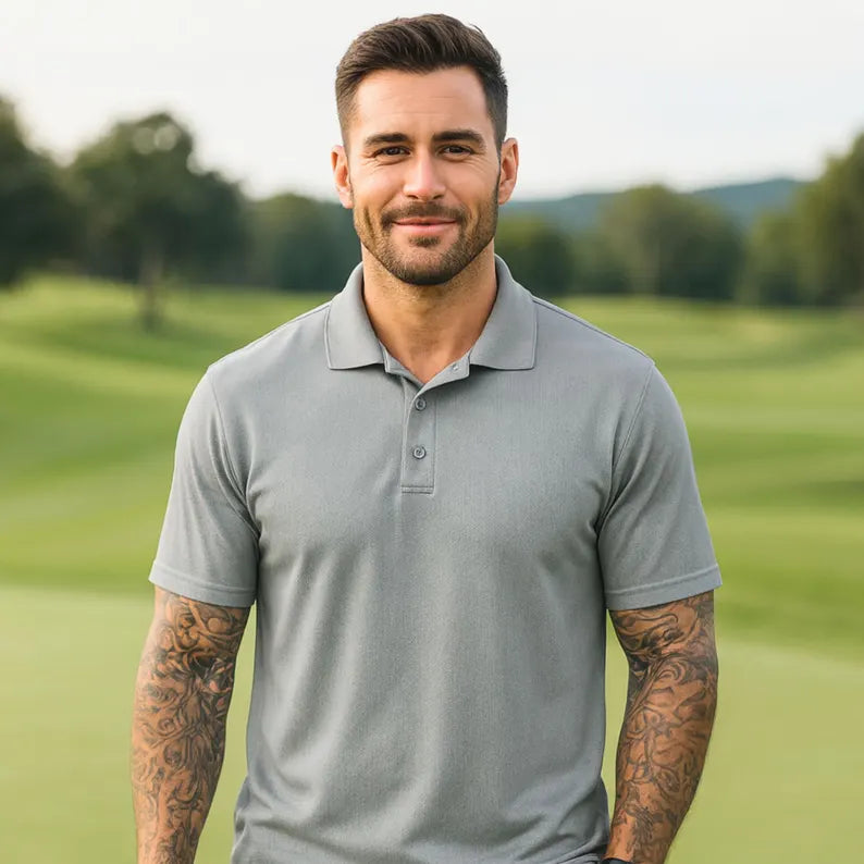 Unisex Plain Performance Polo Shirt - Blank Athletic Golf Tee
