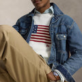Ralph Lauren American Flag Knit Sweater - Vintage Crewneck Jumper & Classic Americana Cotton Top