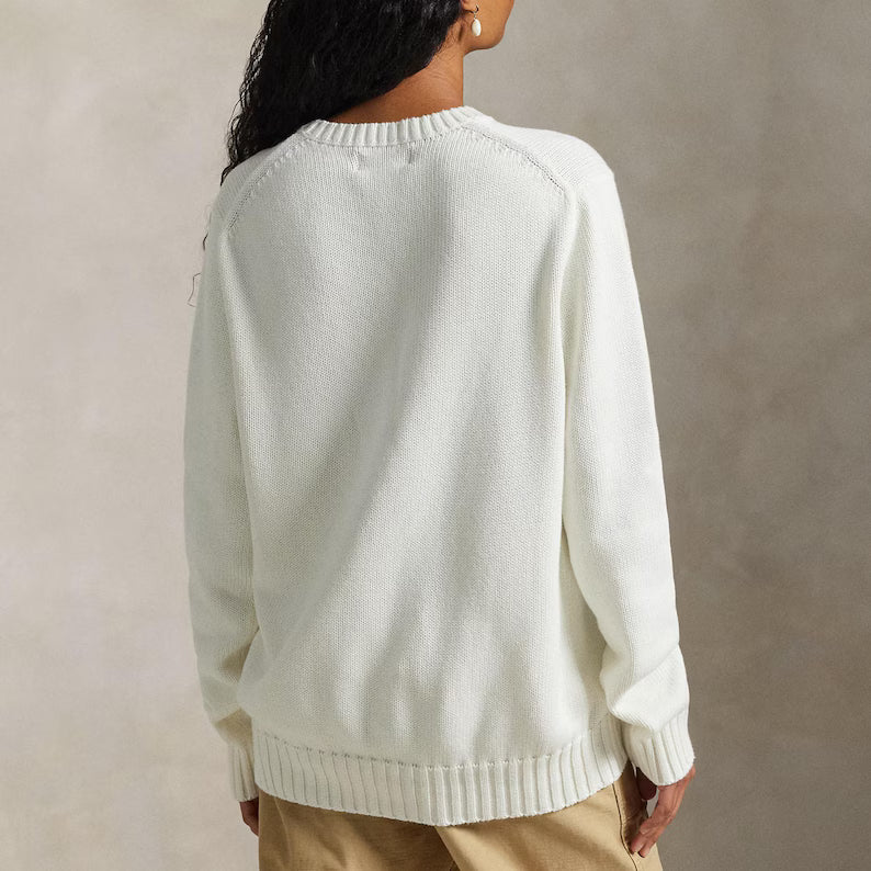 Ralph Lauren American Flag Knit Sweater - Vintage Crewneck Jumper & Classic Americana Cotton Top